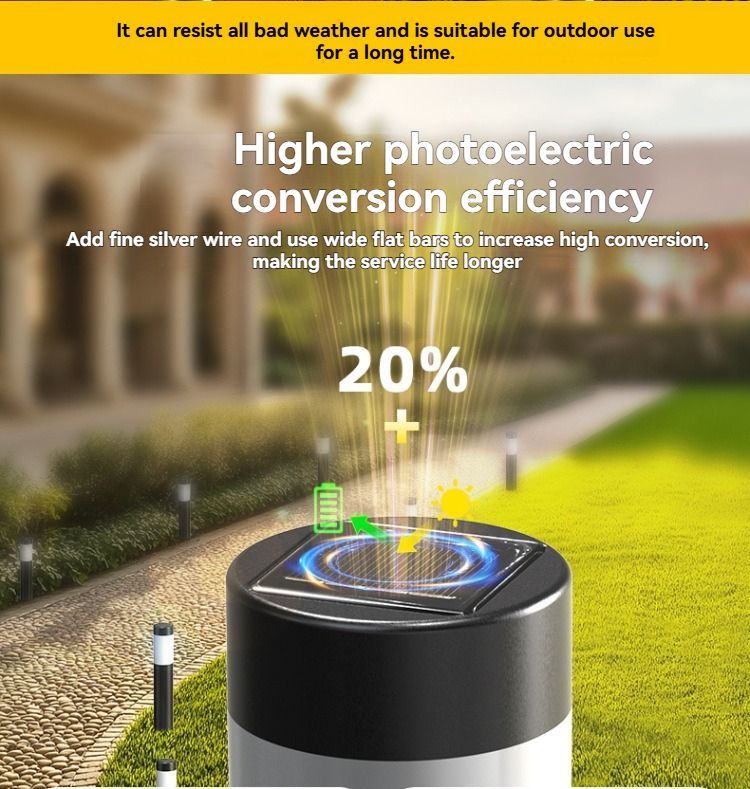 solar lawn lights, stainless steel outdoor lights, 3-LED garden lights, waterproof outdoor lights, modern outdoor lighting, cylindrical solar lights, Australian outdoor lights - Black warm light - Size 2PCS