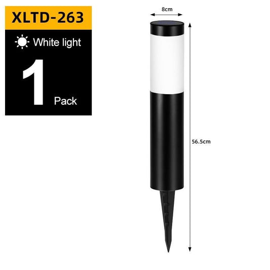 solar lawn lights, stainless steel outdoor lights, 3-LED garden lights, waterproof outdoor lights, modern outdoor lighting, cylindrical solar lights, Australian outdoor lights - Black with white light - Size 2PCS
