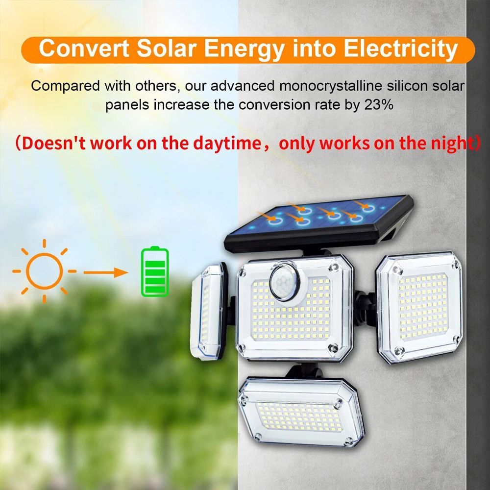 solar outdoor light, motion sensor wall light, waterproof led light, rotatable solar panel, Australian outdoor lighting, energy saving garden light, dusk to dawn light - White light - Size 1PCS