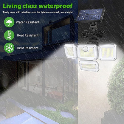 solar outdoor light, motion sensor wall light, waterproof led light, rotatable solar panel, Australian outdoor lighting, energy saving garden light, dusk to dawn light - White light - Size 1PCS