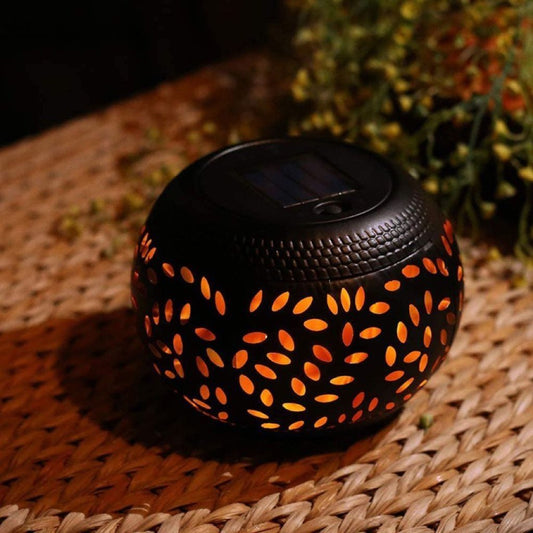 solar table lamp, outdoor metal lamp, IP65 lamp, ambient projection light, garden night light, bedroom decor lamp, party lighting, Australian outdoor decor - Black - Size 2PCS