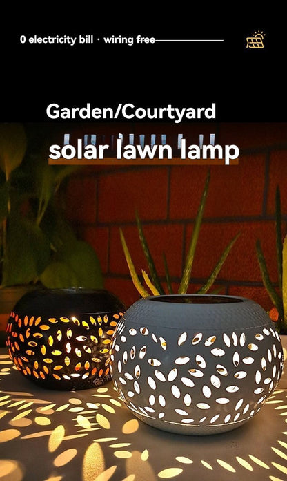solar table lamp, outdoor metal lamp, IP65 lamp, ambient projection light, garden night light, bedroom decor lamp, party lighting, Australian outdoor decor - Black - Size 2PCS