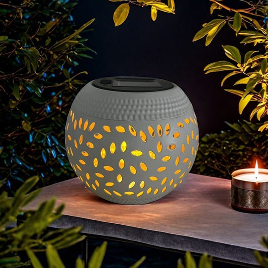 solar table lamp, outdoor metal lamp, IP65 lamp, ambient projection light, garden night light, bedroom decor lamp, party lighting, Australian outdoor decor - White - Size 2PCS