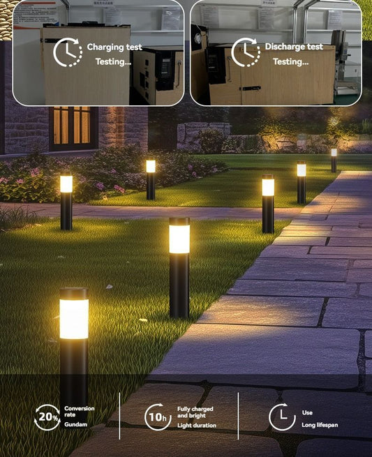 Solar Lawn Lights Stainless Steel Outdoor Lights 3-LED Garden Lights Waterproof - Black warm light - Size 1PCS