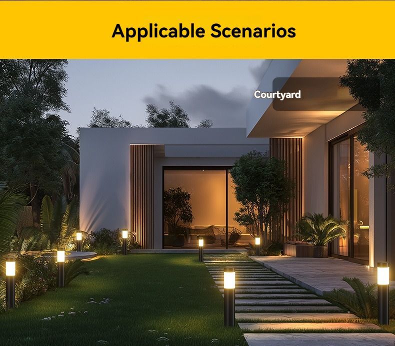 Solar Lawn Lights Stainless Steel Outdoor Lights 3-LED Garden Lights Waterproof - Silver white light - Size 2PCS