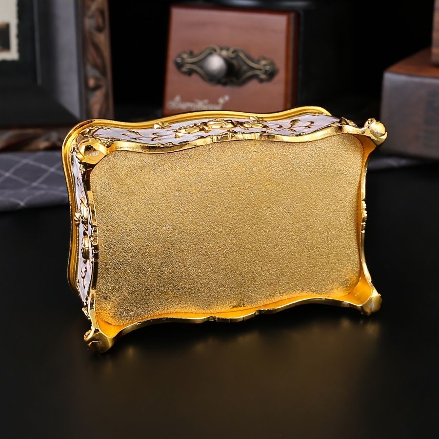 Pearl Enamel Jewelry Box, Red Enamel Jewelry Box, Gold-Plated Jewelry Box, Home Decor, Jewelry Storage, Luxury Gift, Australian Gift, Dressing Table Decor - Blue - Size L