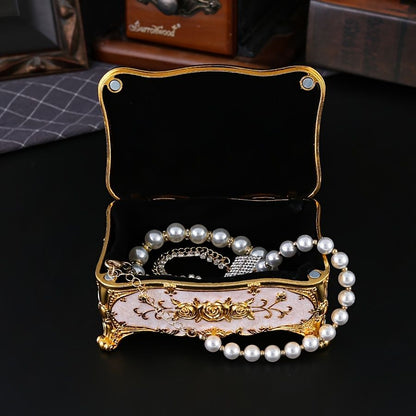 Pearl Enamel Jewelry Box, Red Enamel Jewelry Box, Gold-Plated Jewelry Box, Home Decor, Jewelry Storage, Luxury Gift, Australian Gift, Dressing Table Decor - Green - Size L