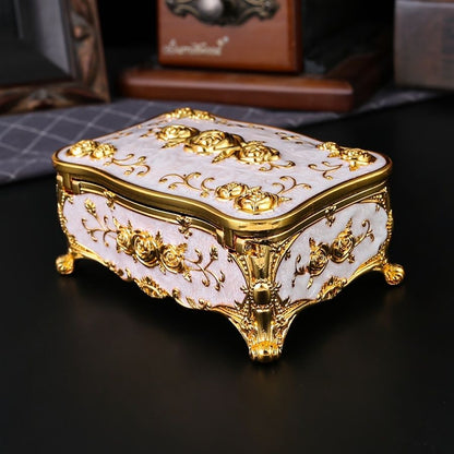 Pearl Enamel Jewelry Box, Red Enamel Jewelry Box, Gold-Plated Jewelry Box, Home Decor, Jewelry Storage, Luxury Gift, Australian Gift, Dressing Table Decor - Green - Size L