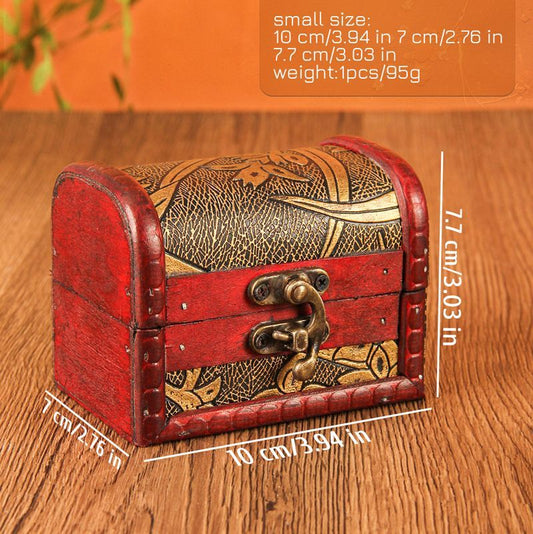vintage jewelry box, leather wood storage, small decorative box, floral trinket box, home organisation Australia - Red - Size SET-3PCS