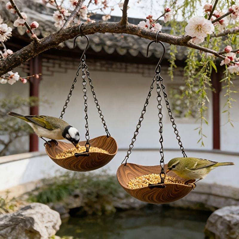 2pcs hanging bird feeder, bird water bowl, bird accessories, bird care, outdoor bird feeder, bird watching, Australian birds, bird feeding set