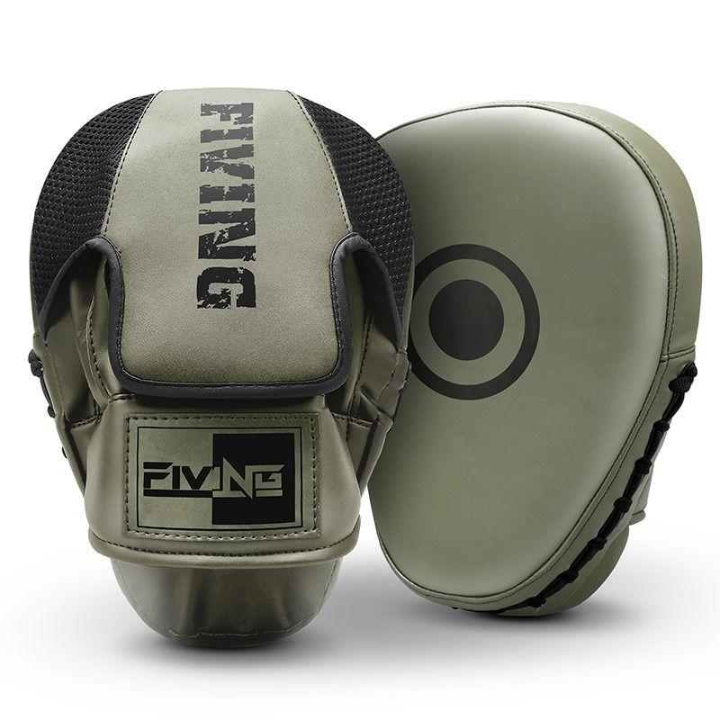 Sanda focus mitts, boxing training pads, Muay Thai mitts, adult martial arts equipment, kids boxing gloves, arc-shaped target, round training pad, striking practice, Australian martial arts - Green - Size L