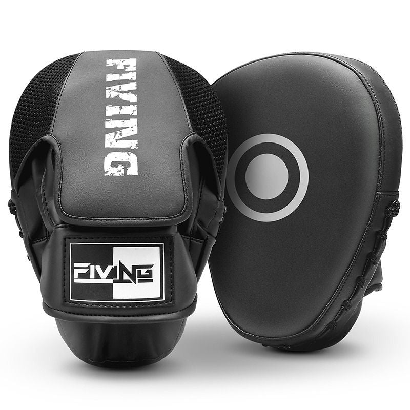 Sanda focus mitts, boxing training pads, Muay Thai mitts, adult martial arts equipment, kids boxing gloves, arc-shaped target, round training pad, striking practice, Australian martial arts - White - Size L