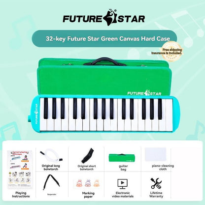 32-key melodica, student melodica, children melodica, beginner musical instrument, classroom instrument, melodica with blow-tube, melodica with mouthpiece, kids keyboard harmonica, school music supply, melodica for kids Australia - Black - Size 32