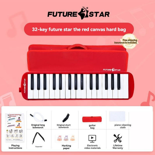 32-key melodica, student melodica, children melodica, beginner musical instrument, classroom instrument, melodica with blow-tube, melodica with mouthpiece, kids keyboard harmonica, school music supply, melodica for kids Australia - Blue - Size 32