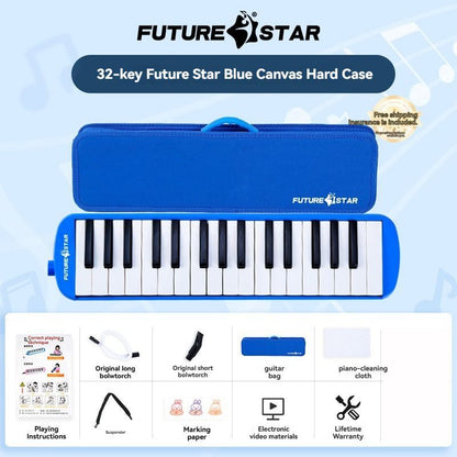 32-key melodica, student melodica, children melodica, beginner musical instrument, classroom instrument, melodica with blow-tube, melodica with mouthpiece, kids keyboard harmonica, school music supply, melodica for kids Australia - Green - Size 32