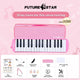 32-key melodica, student melodica, children melodica, beginner musical instrument, classroom instrument, melodica with blow-tube, melodica with mouthpiece, kids keyboard harmonica, school music supply, melodica for kids Australia - Pink - Size 32