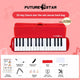 32-key melodica, student melodica, children melodica, beginner musical instrument, classroom instrument, melodica with blow-tube, melodica with mouthpiece, kids keyboard harmonica, school music supply, melodica for kids Australia - Red - Size 32