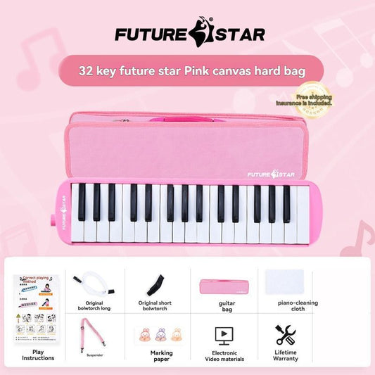 32-key melodica, student melodica, children melodica, beginner musical instrument, classroom instrument, melodica with blow-tube, melodica with mouthpiece, kids keyboard harmonica, school music supply, melodica for kids Australia - Red - Size 32