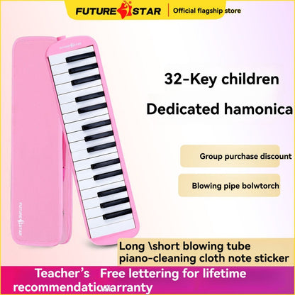 32-key melodica, student melodica, children melodica, beginner musical instrument, classroom instrument, melodica with blow-tube, melodica with mouthpiece, kids keyboard harmonica, school music supply, melodica for kids Australia - Red - Size 32