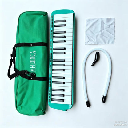 32-key melodica, 37-key melodica, student melodica, beginner melodica, musical instrument, music education, portable instrument, Australian students, classroom music - Green - Size 32