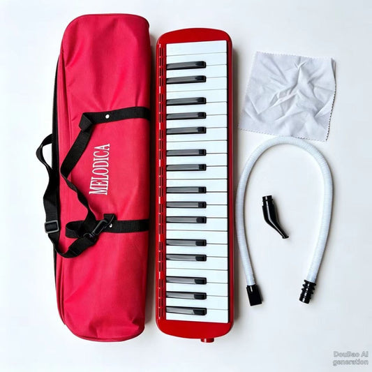 32-key melodica, 37-key melodica, student melodica, beginner melodica, musical instrument, music education, portable instrument, Australian students, classroom music - Red - Size 37