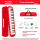 37-key mouth blown pipe, classroom musical instrument, blowing nozzle, base support, drainage function, Australian music education, classroom pipe with drainage, easy play wind instrument - Red - Size 37