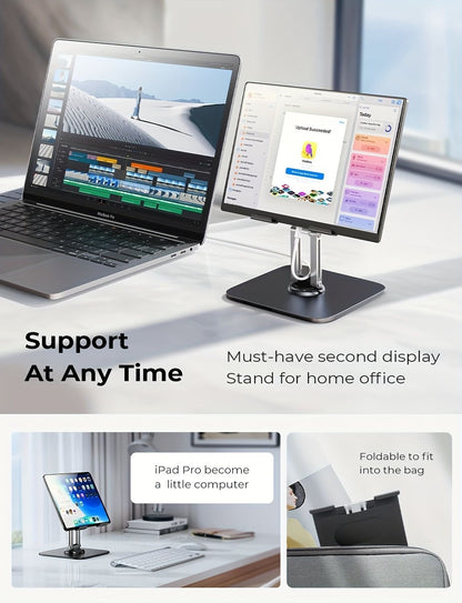 Black Silver laptop stand, 360 degree rotatable, ergonomic laptop stand, laptop accessories, adjustable laptop stand, laptop riser, workspace ergonomics, Australian market