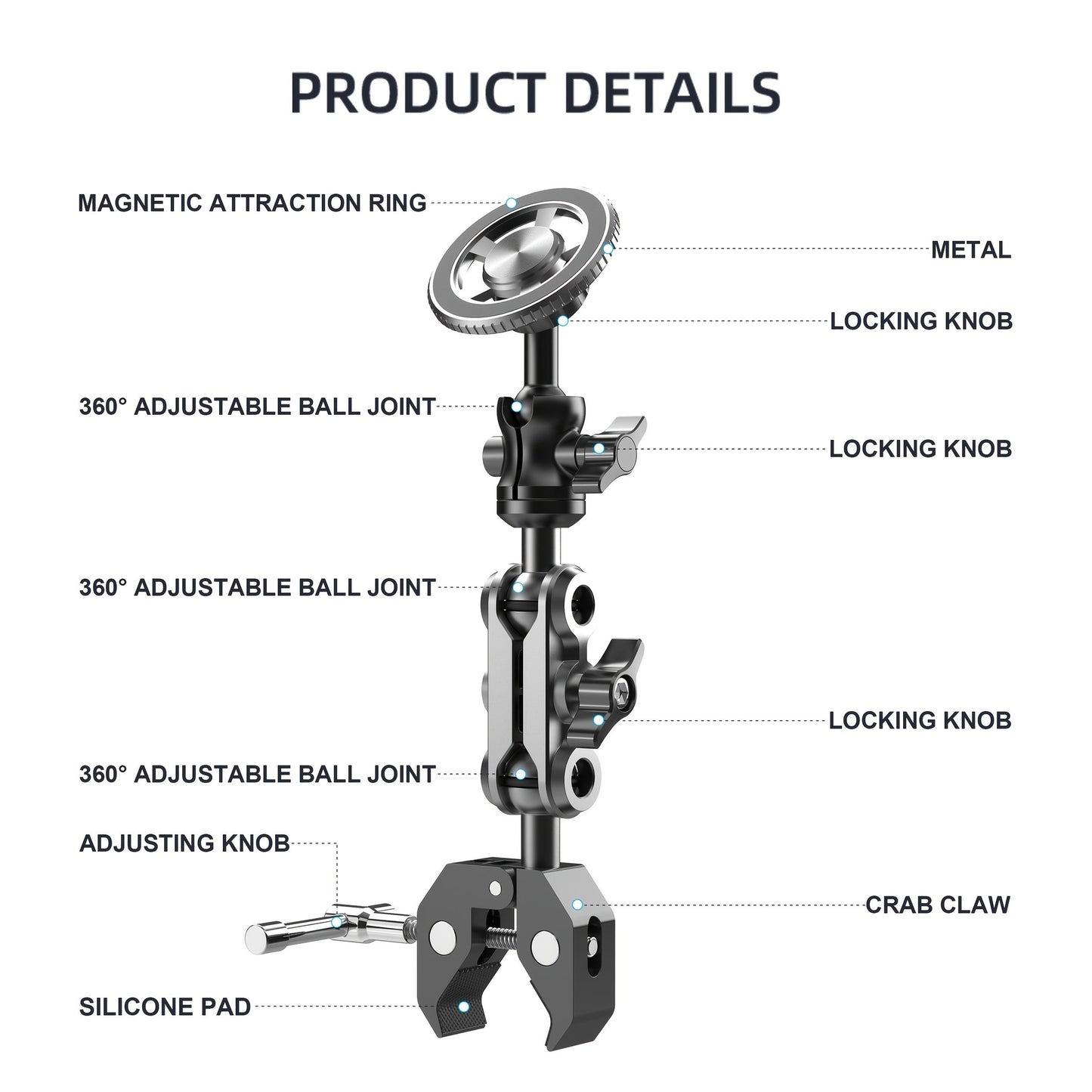 Black Silver magnetic car phone mount, car phone holder, phone mount for car, magnetic phone mount, Australian car accessories, hands-free driving, GPS phone mount, car dashboard mount