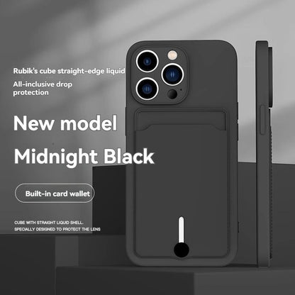 iPhone card holder case, built-in wallet phone case, midnight black phone case, drop protection case, iPhone wallet case Australia, Rubik's cube design case - Red - Size iPhone 17
