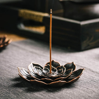 2 Pack Incense Burner, Incense Holder for Sticks, Brass Lotus Incense Stick Holder