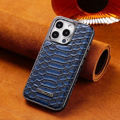 snake-pattern leather phone case, fingerprint-resistant phone case, high-end leather phone case, stylish phone case, durable phone case, Australia - Purple - Size iPhone 15 Pro Max