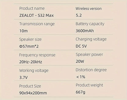 wireless bluetooth speaker, portable speaker, outdoor speaker, waterproof speaker, RGB light speaker, bass heavy speaker, camping speaker, beach speaker, Australia outdoor audio - Black - Size IPX7