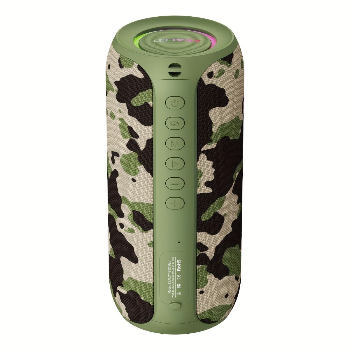 wireless bluetooth speaker, portable speaker, outdoor speaker, waterproof speaker, RGB light speaker, bass heavy speaker, camping speaker, beach speaker, Australia outdoor audio - Green - Size IPX7
