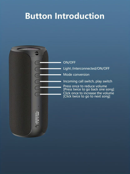 wireless bluetooth speaker, portable speaker, outdoor speaker, waterproof speaker, RGB light speaker, bass heavy speaker, camping speaker, beach speaker, Australia outdoor audio - Green - Size IPX7