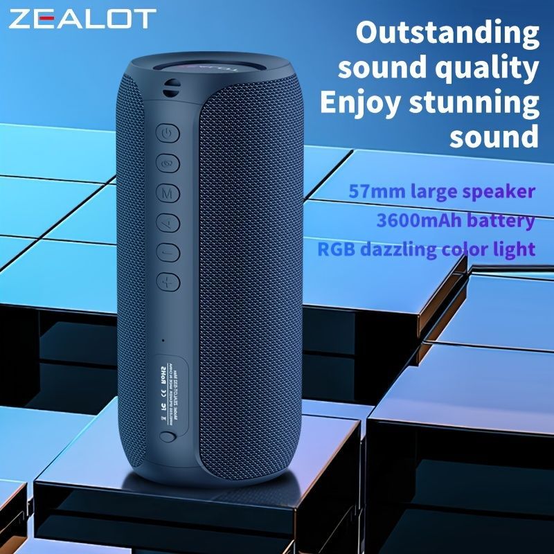 wireless bluetooth speaker, portable speaker, outdoor speaker, waterproof speaker, RGB light speaker, bass heavy speaker, camping speaker, beach speaker, Australia outdoor audio - Navy - Size IPX7
