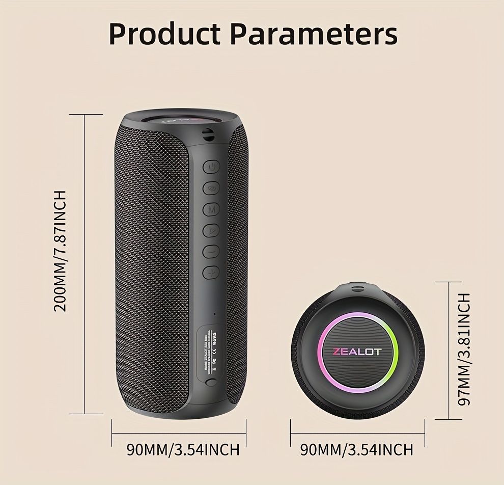 wireless bluetooth speaker, portable speaker, outdoor speaker, waterproof speaker, RGB light speaker, bass heavy speaker, camping speaker, beach speaker, Australia outdoor audio - Navy - Size IPX7