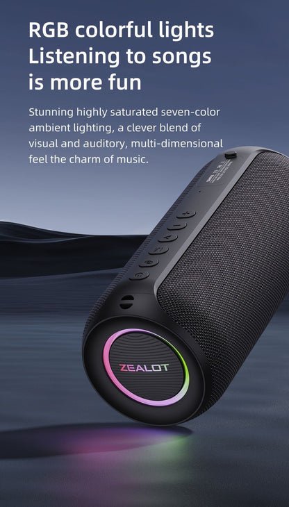 wireless bluetooth speaker, portable speaker, outdoor speaker, waterproof speaker, RGB light speaker, bass heavy speaker, camping speaker, beach speaker, Australia outdoor audio - Navy - Size IPX7