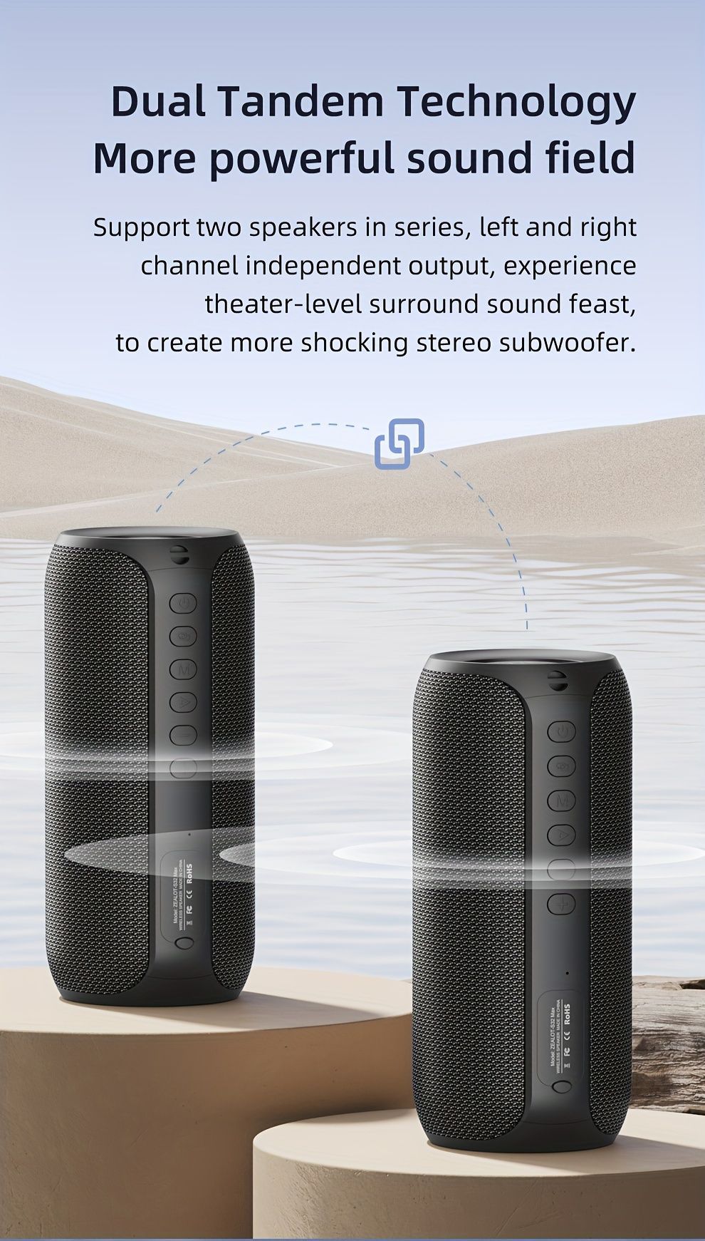 wireless bluetooth speaker, portable speaker, outdoor speaker, waterproof speaker, RGB light speaker, bass heavy speaker, camping speaker, beach speaker, Australia outdoor audio - Navy - Size IPX7