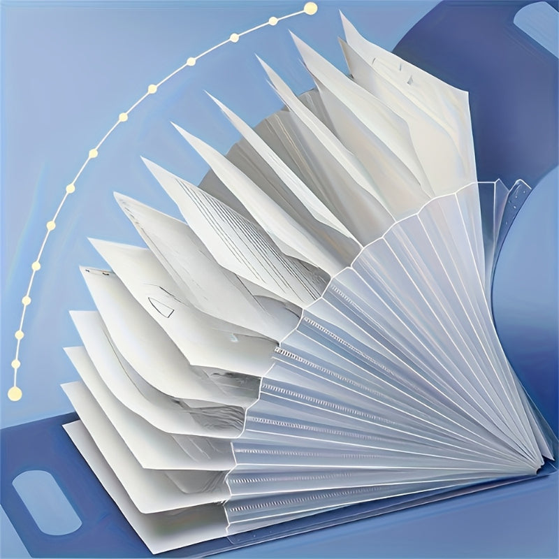 13-Pocket Accordion File Folder — A4 Portable Vertical Folding Organizer with Index Tabs, Suitable for School, Office, Student, and Professional Document Organization, Made of High-Clarity Waterproof Material, Expandable Multi-Functional File Pouch（pink）
