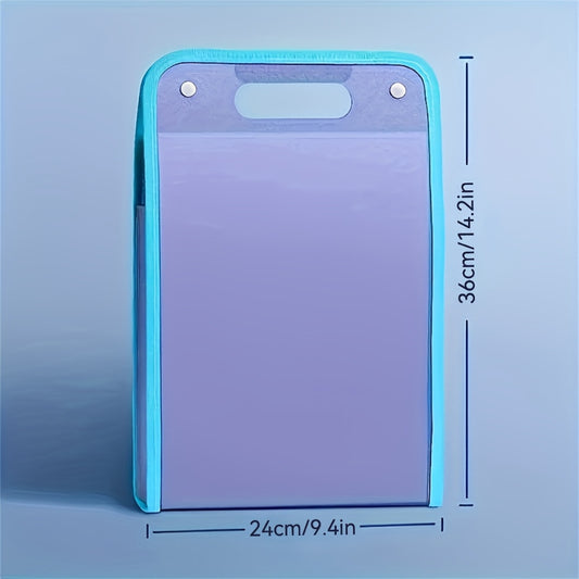 13-Pocket Accordion File Folder — A4 Portable Vertical Folding Organizer with Index Tabs, Suitable for School, Office, Student, and Professional Document Organization, Made of High-Clarity Waterproof Material, Expandable Multi-Functional File Pouch（PURPLE
