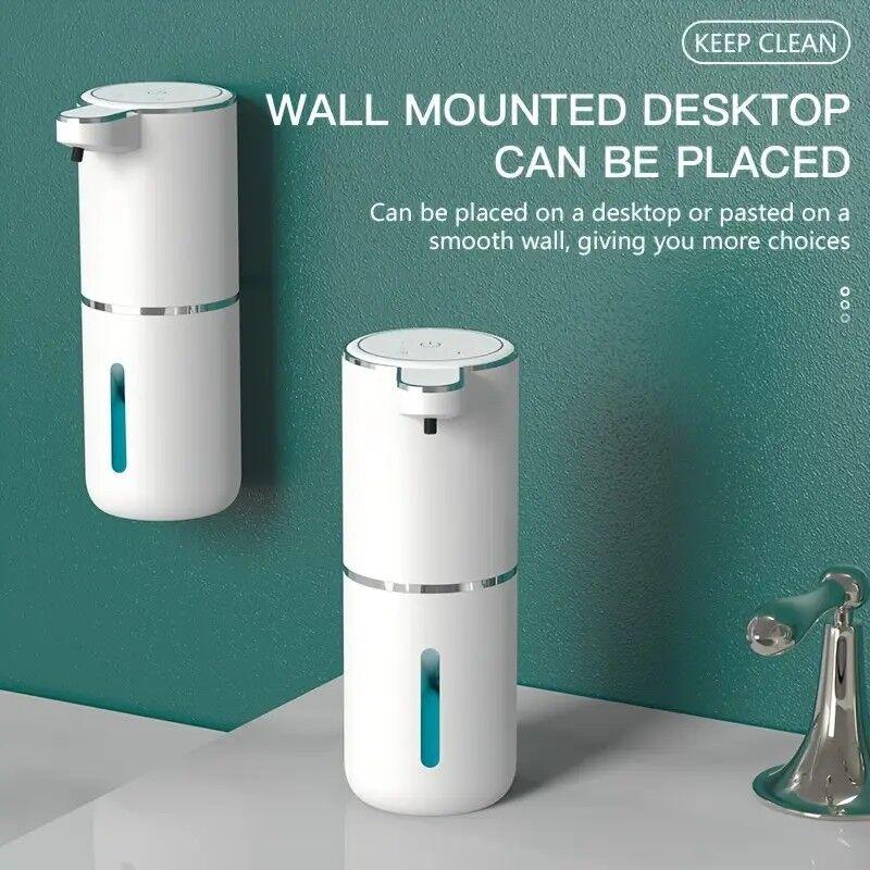 380ml touchless sensor automatic soap dispenser - wall-mounted, rechargeable lithium battery, USB charging, modern black design, suitable for bathroom and kitchen, bathroom soap dispenser | modern soap dispenser | touchless soap dispenser - Mekamart Australia