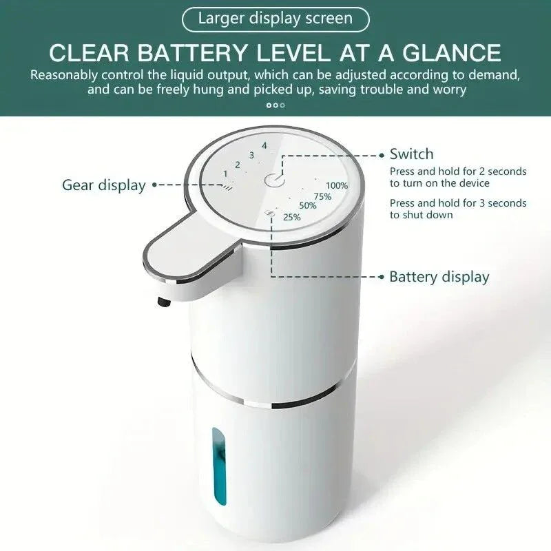 380ml touchless sensor automatic soap dispenser - wall-mounted, rechargeable lithium battery, USB charging, modern black design, suitable for bathroom and kitchen, bathroom soap dispenser | modern soap dispenser | touchless soap dispenser - Mekamart Australia