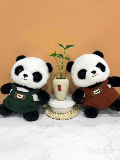 A unique Chinese panda plush toy, a simulated giant panda doll (green) - Mekamart Australia