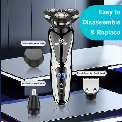 Men'S Electric Shaver 4-In-1 Shaver Multifunctional Shaver USB Charging Shaver - Black - Size 1168