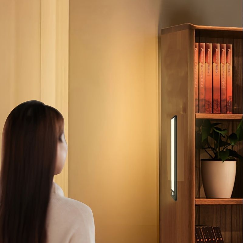 Motion Sensor Night Light LED Night Light Bar Home Lighting Garden Lighting - Black - Size 20CM