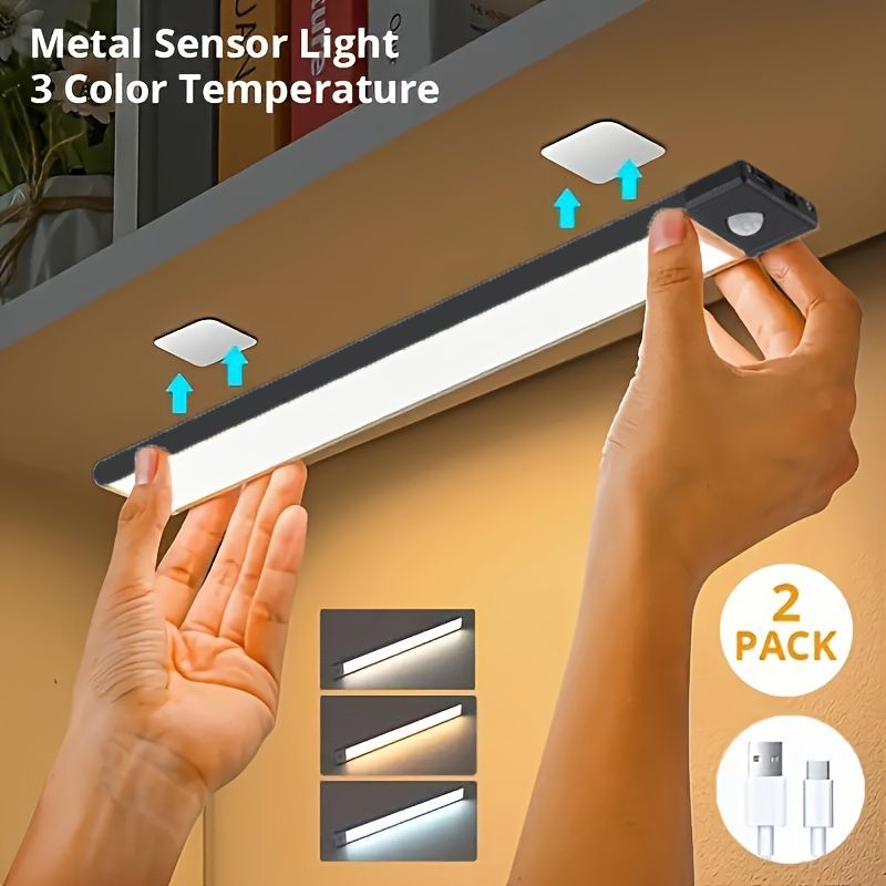 Motion Sensor Night Light LED Night Light Bar Home Lighting Garden Lighting - Silver - Size 40CM