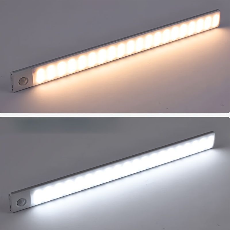 Motion Sensor Night Light LED Night Light Bar Home Lighting Garden Lighting - Silver - Size 60CM