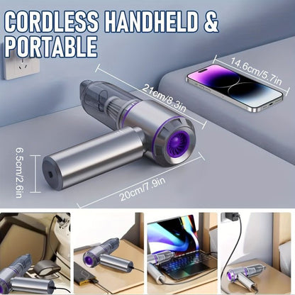 Portable Wireless Vacuum Cleaner 20000PA Vacuum 4-In-1 Vacuum Hand-Held - Gray - Size Brush - less motor with three - gear adjustment and power display