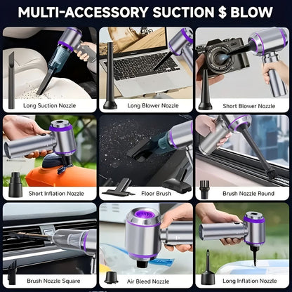 Portable Wireless Vacuum Cleaner 20000PA Vacuum 4-In-1 Vacuum Hand-Held - Gray - Size Brush - less motor with three - gear adjustment and power display