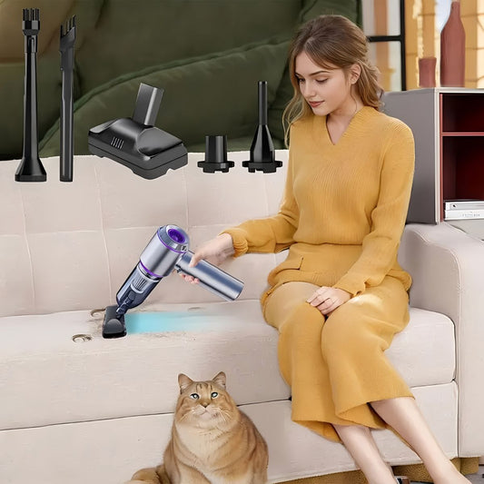 Portable Wireless Vacuum Cleaner 20000PA Vacuum 4-In-1 Vacuum Hand-Held - Purple - Size Brush - less motor with three - gear adjustment and power display